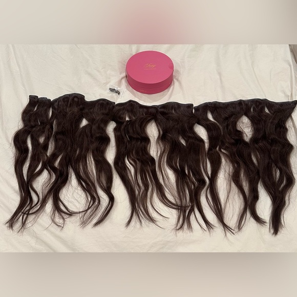 Luxy 20" Seamless Dark Brown Clip-Ins (180g) Extensions - Picture 5 of 5